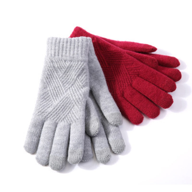 Dámske pletené zimné rukavice