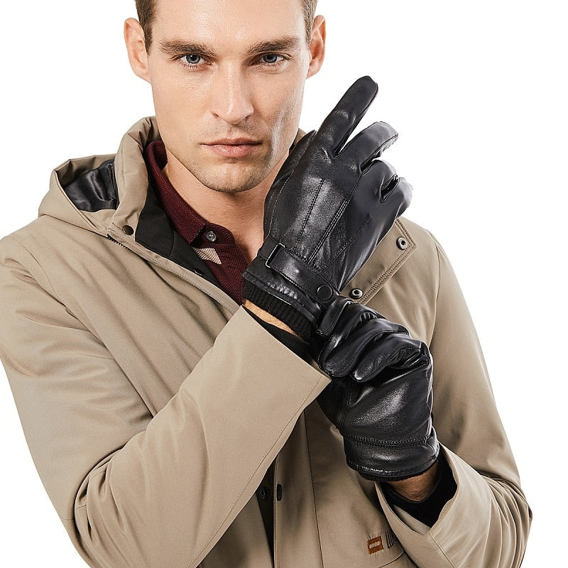 Pánske kožené touchscreen rukavice