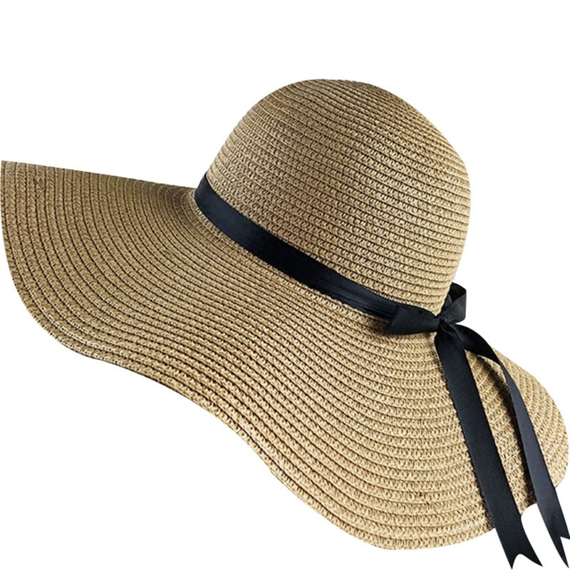Dámsky plážový slamený klobúk