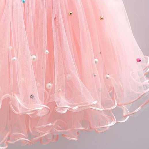 Dievčenská šifónová sukňa s perličkami