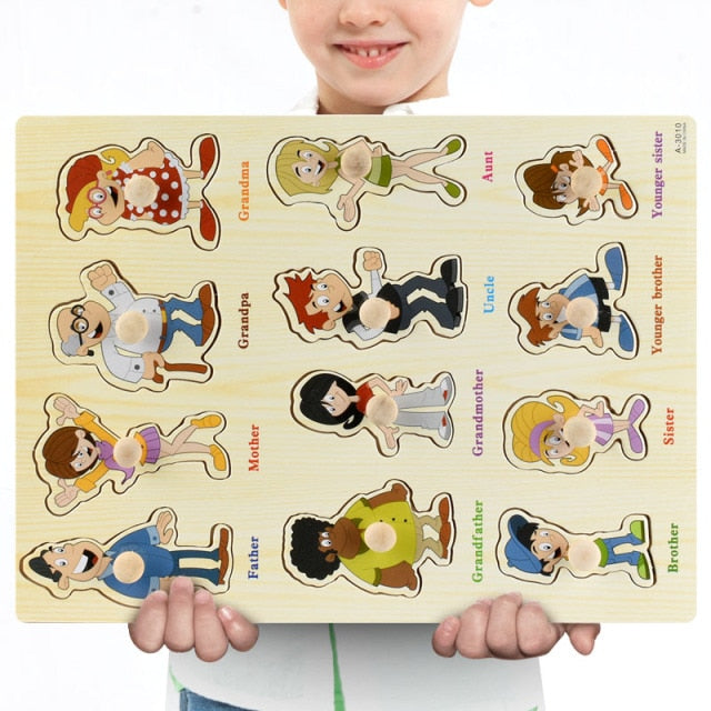 Detské drevené puzzle rôznych motívov