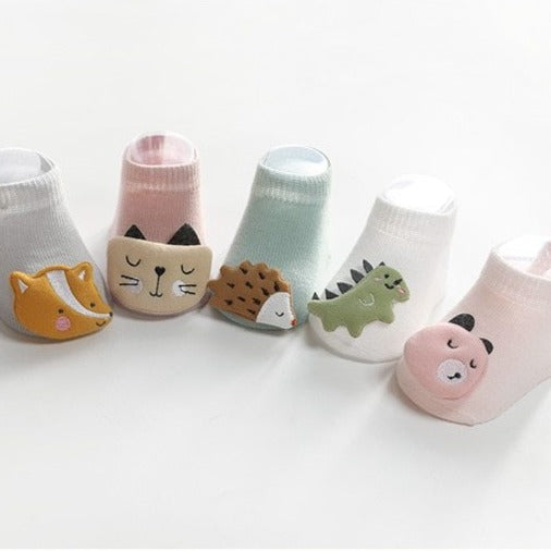 Detské protišmykové ponožky s 3D zvieratkom