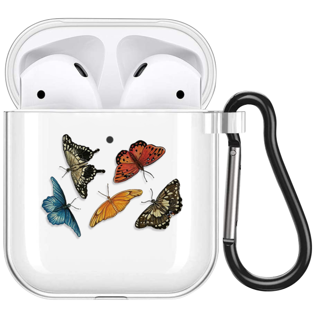 Transparentný obal na Airpods s motýlikmi