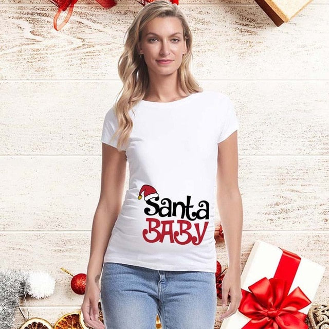 Dámske vianočné tričko pre tehotné (Výpredaj)