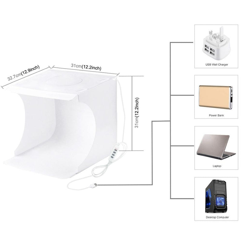 Skladací Foto box s Led osvetlením 31x31cm