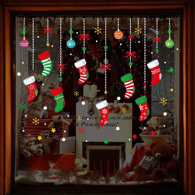 Vianočné nálepky na okno