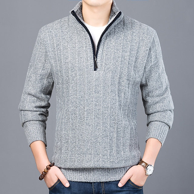 Pánsky sveter so zipsom