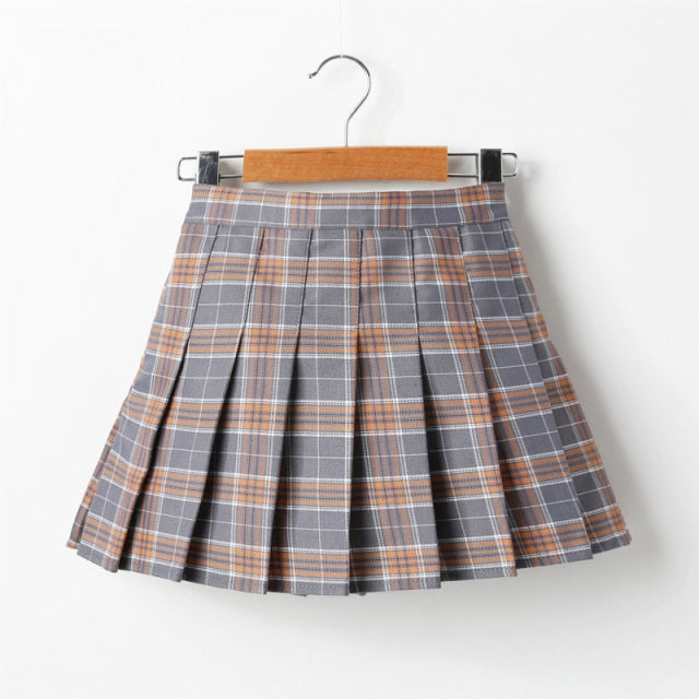Dievčenská károvaná skladaná sukňa (Výpredaj)