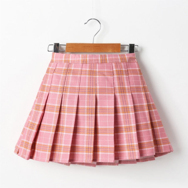 Dievčenská károvaná skladaná sukňa