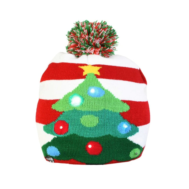 Vianočná svietiaca čiapka s brmbolcom