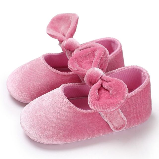 Dievčenské bavlnené topánočky s mašličkou