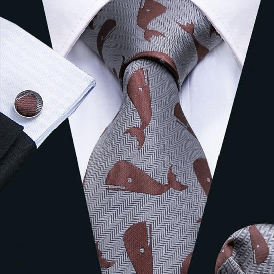 Pánska kravata s dinosaurami v sete