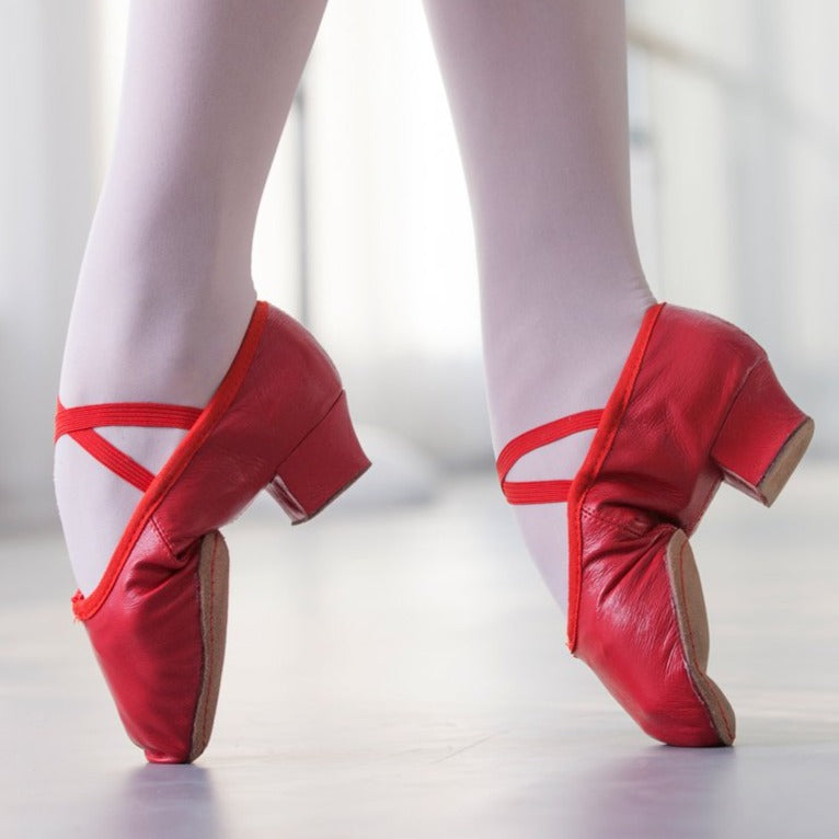 Dievčenské baletné topánky s opätkom
