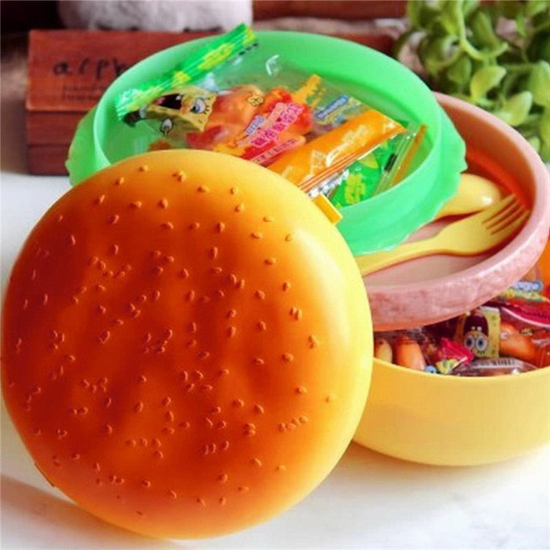 Box na jedlo v tvare hamburgera