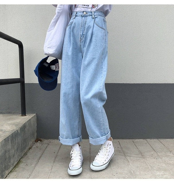 Dámske široké vintage džínsy