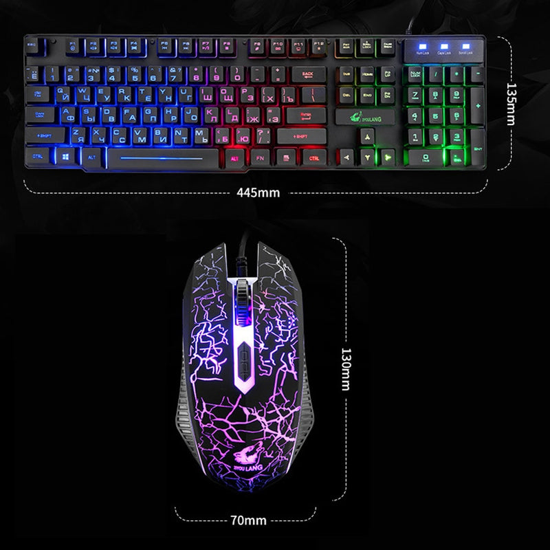 Farebne svietiaca klávesnica a myš