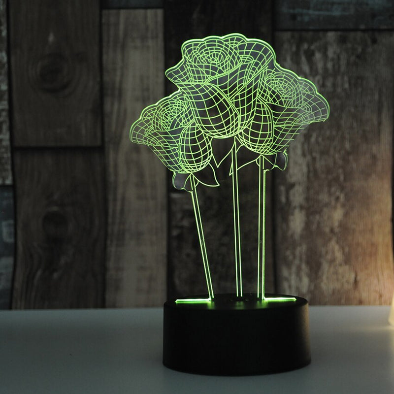 Hologramová 3D lampa kvet