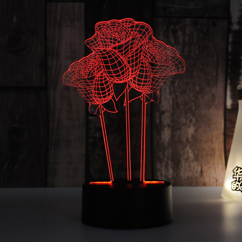 Hologramová 3D lampa kvet