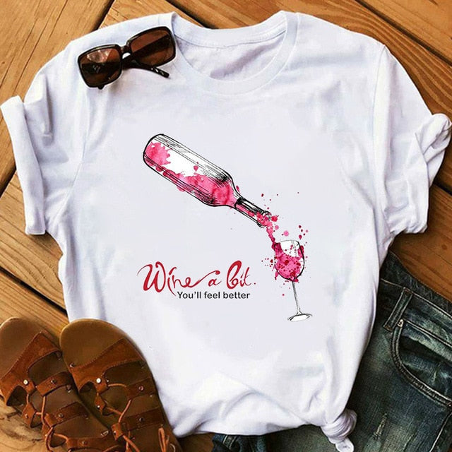 Dámske tričko s potlačou vína