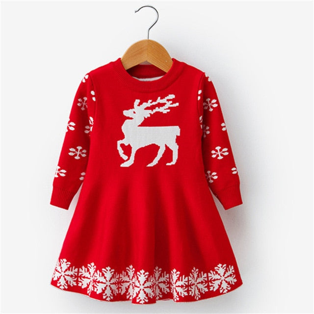 Detske šaty s vianočným vzorom