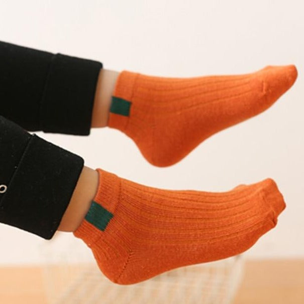 Detské jednofarebné bavlnené ponožky 5 párov