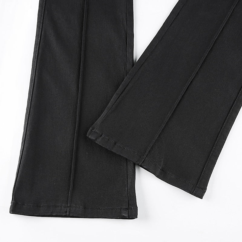 Dámske vintage široké nohavice s nízkym pásom
