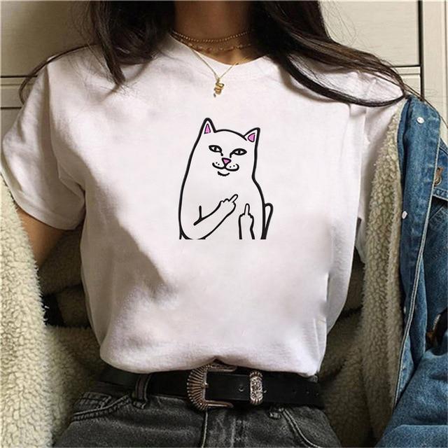 Dámske tričko s mačkou (Výpredaj)