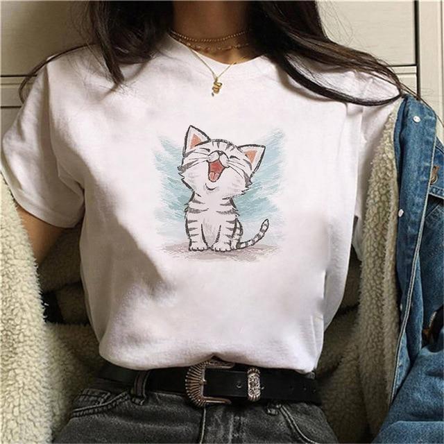 Dámske tričko s mačkou (Výpredaj)
