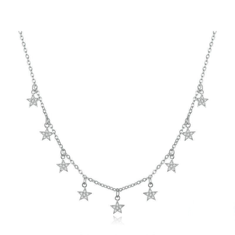 Strieborný náhrdelník s hviezdičkami