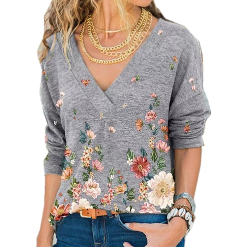 Dámsky kvetovaný sveter