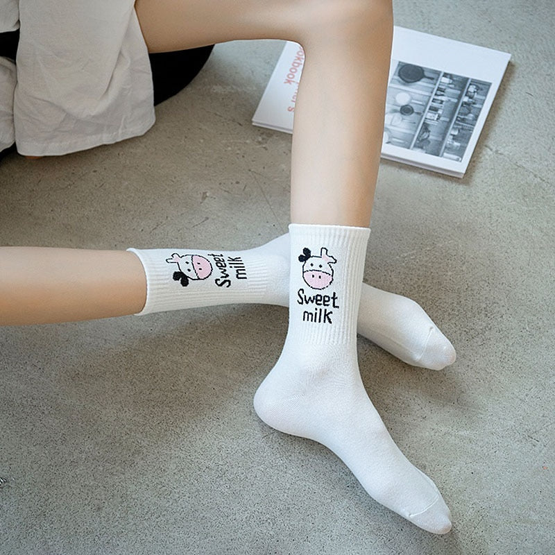 Dámske ponožky s kravským vzorom