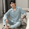 Pánske bavlnené košeľové pyžamo