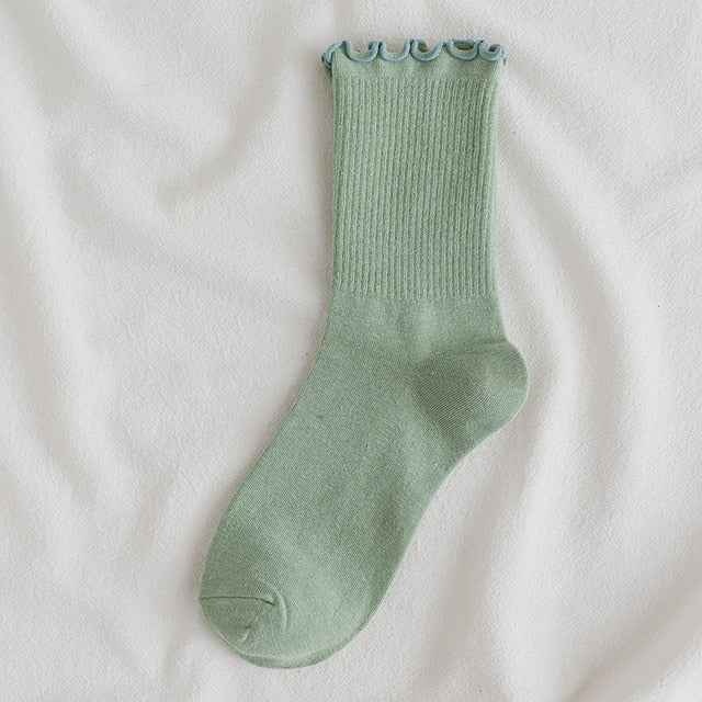 Dámske ponožky s volánikom