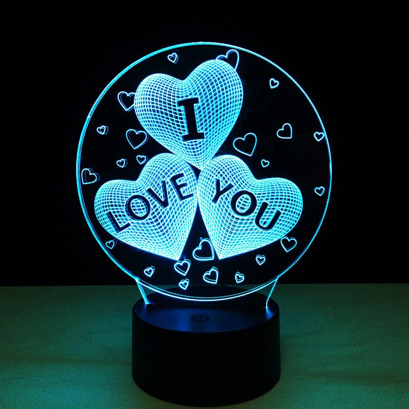 Hologramová 3D lampa I love you