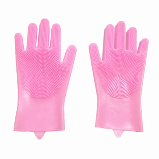 Silikónové rukavice na umývanie