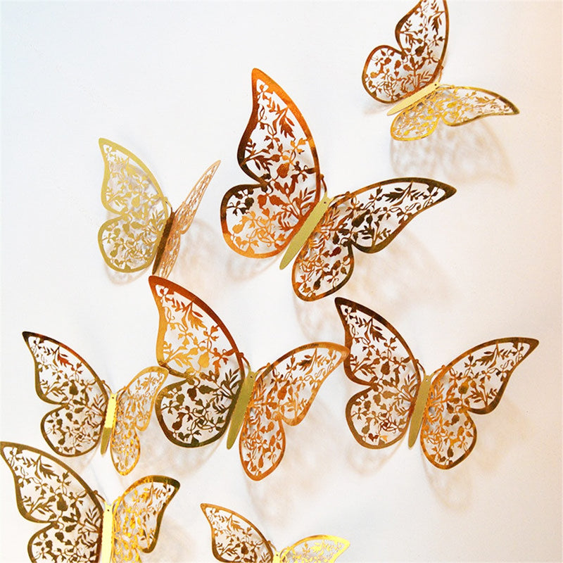 3D Motýle na stenu sada 12 ks