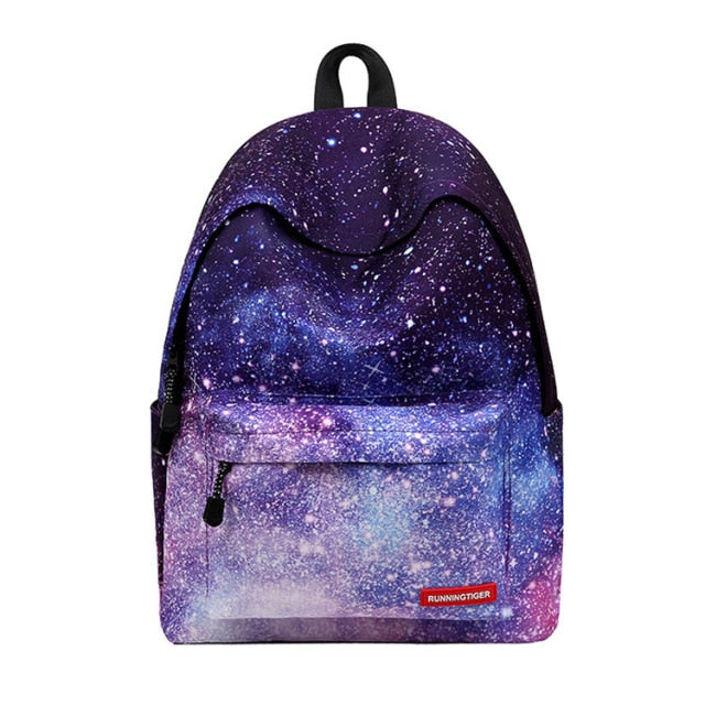 Dievčenský školský batoh s potlačou vesmíru