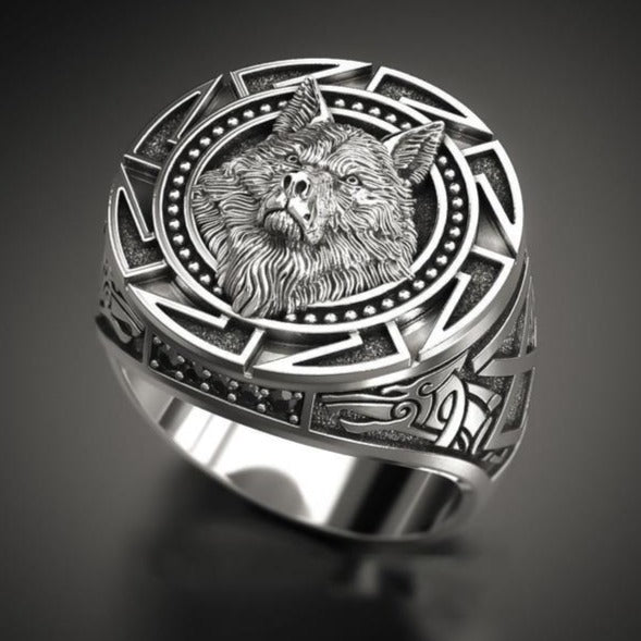 Pánsky prsten s vlkom