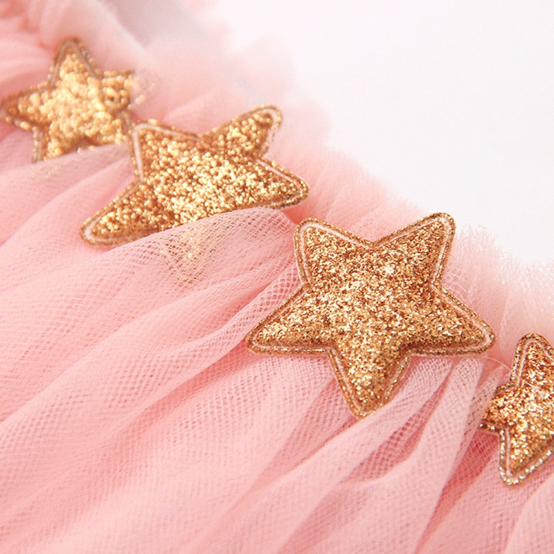 Dievčenská tylová suknička s hviezdičkami