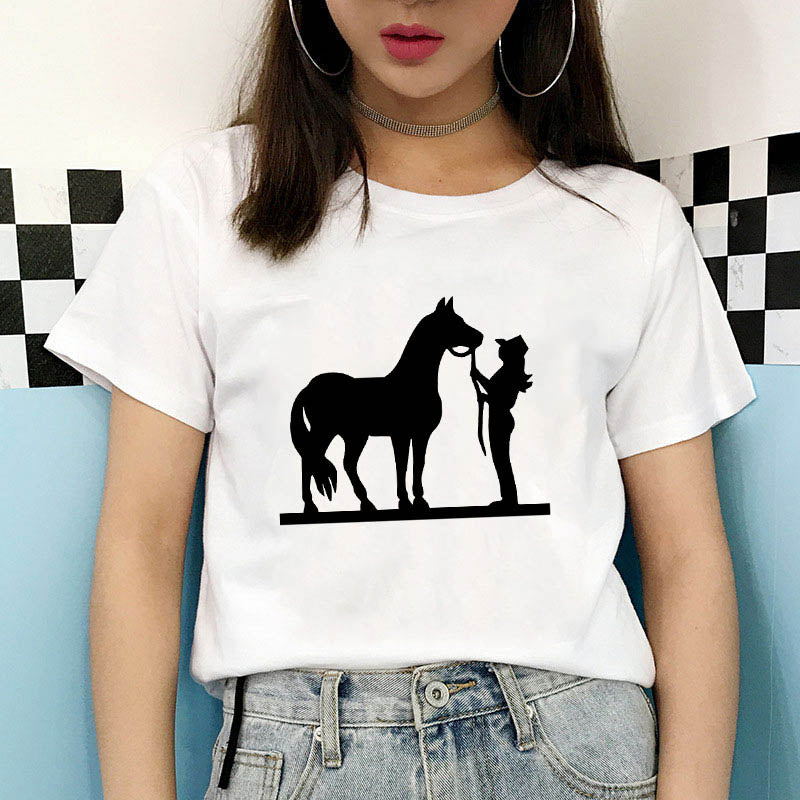 Dámske tričko so siluetou koňa