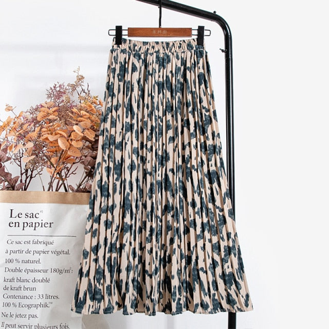 Dámska maxi sukňa s leopardím vzorom