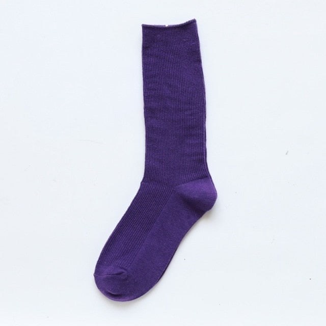 Dámske vysoké jednofarebné ponožky