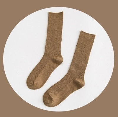 Dámske vysoké jednofarebné ponožky