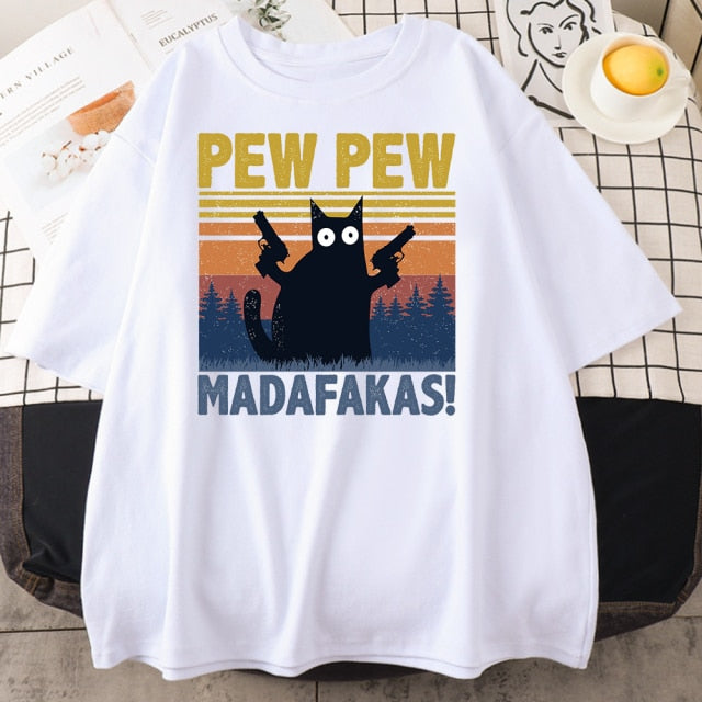 Pánske tričko s vtipnou čiernou mačkou