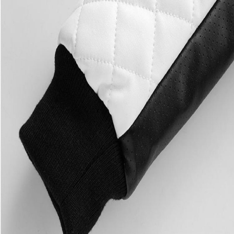Pánska čierno-biela koženková bunda