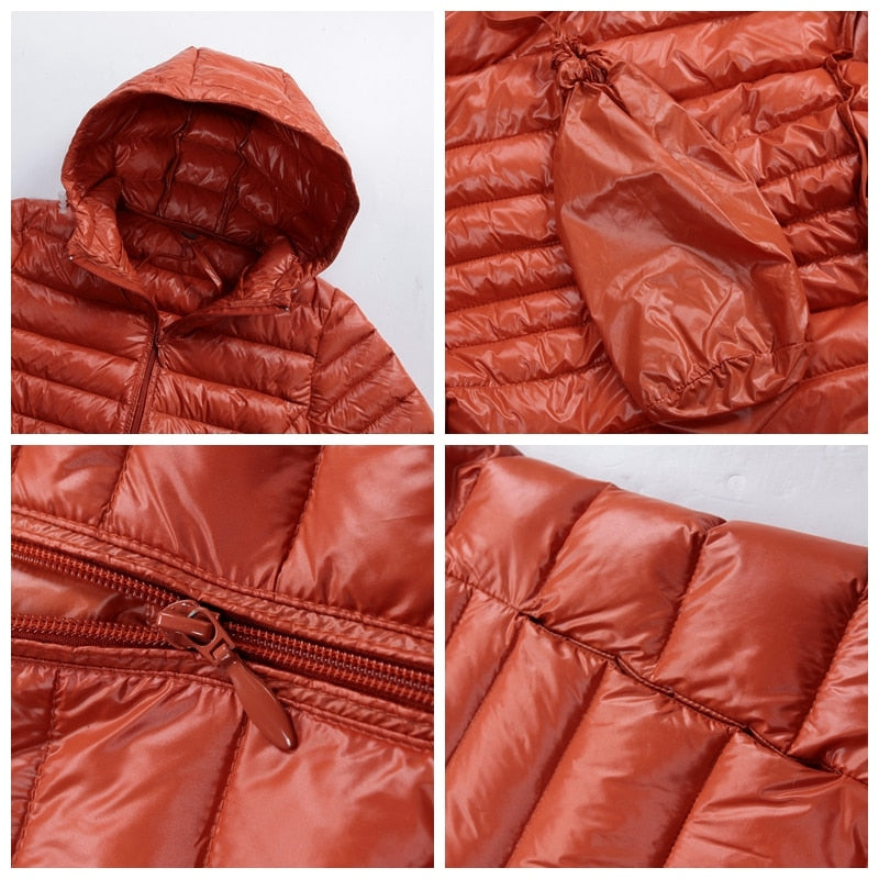 Dámska dlhá zimná prešívaná bunda (Výpredaj)