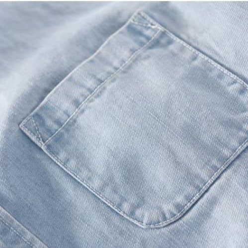 Pánska džínsová košeľa s dlhým rukávom
