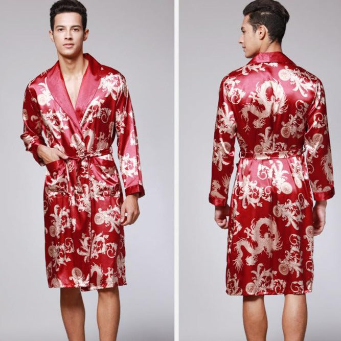 Pánsky hodvábny kimono župan (Výpredaj)