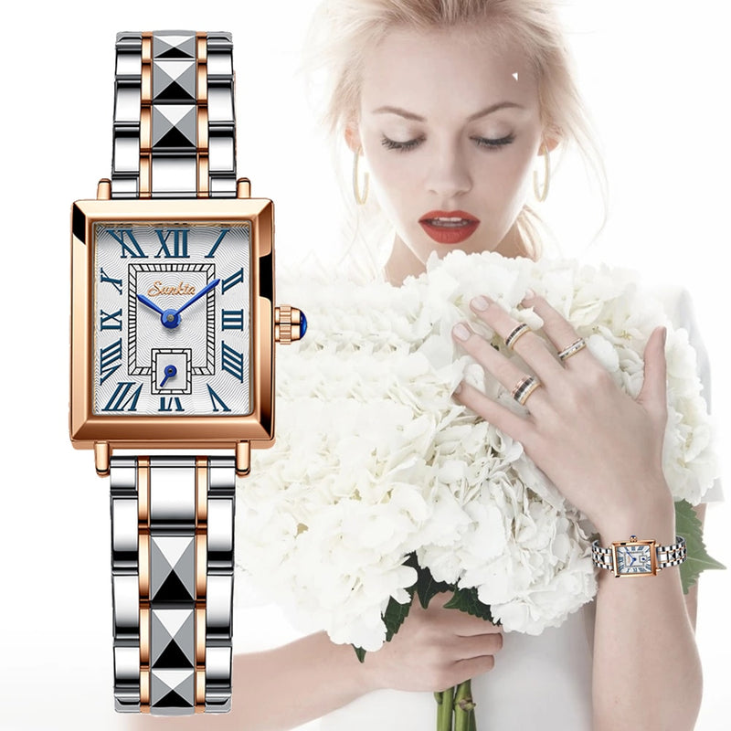 Dámske elegantné hranaté hodinky