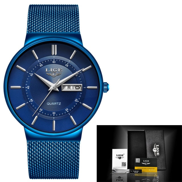 Dámske modré kovové hodinky